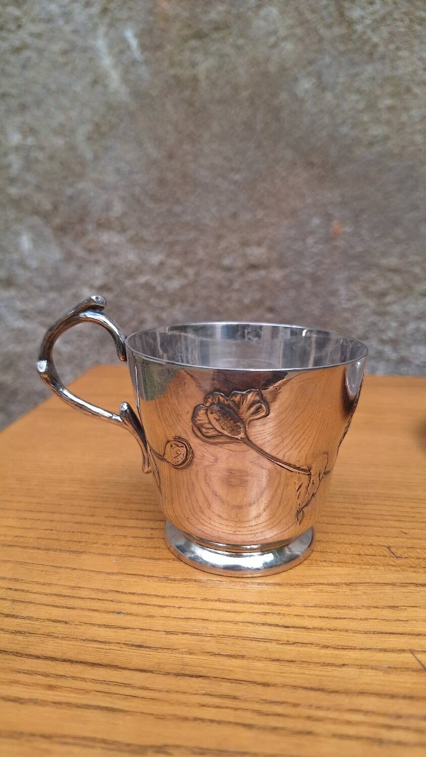 Christofle Gallia silver plated cup and saucer