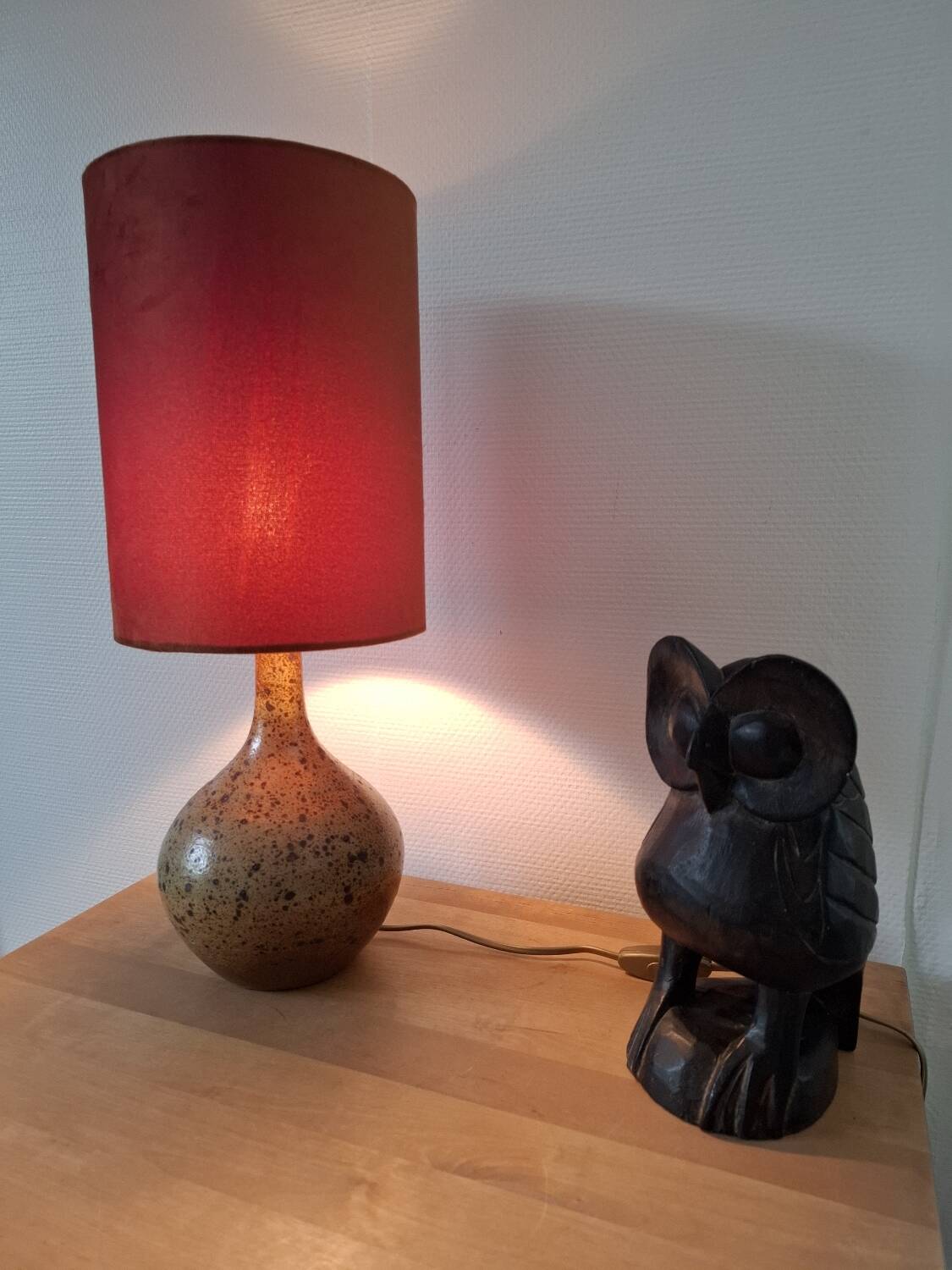 Vintage pyrite stone lamp