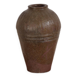 Ancien vase chinois en céramique dans des tons sombres (c.1900)