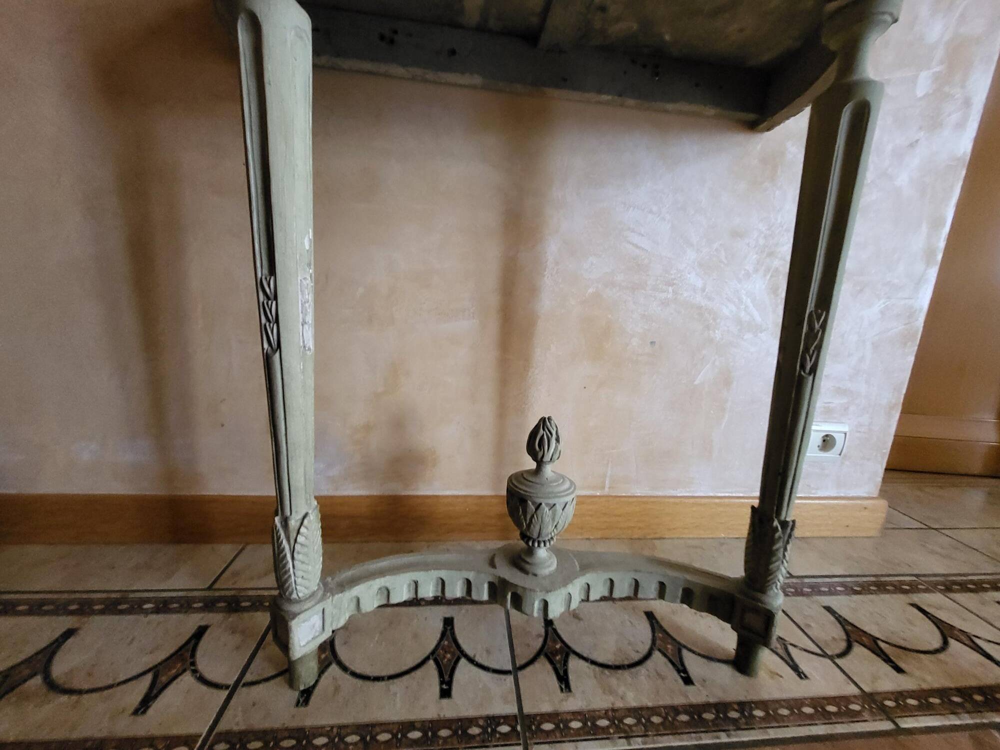 Louis XVI period console – Carved wood & Sainte-Anne marble – 18th century