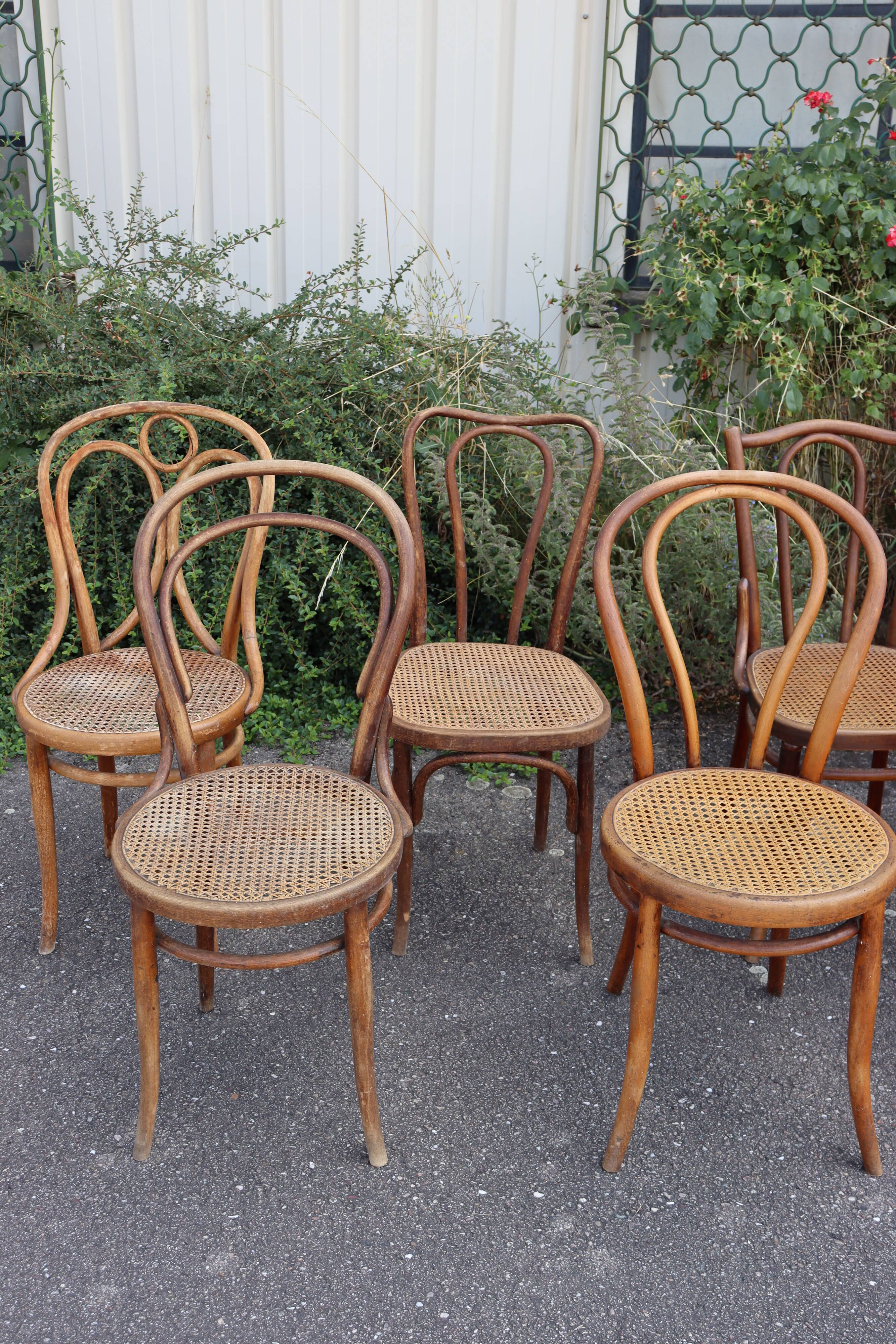 Series 8 mismatched bistro chairs