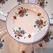 Set of 5 plates from Salins les Bains model "Poppies" in good condition.