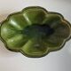 Ribbed dish in green glazed stoneware Dieulefit Poet Laval 1950