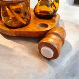 Condiment set in boxwood