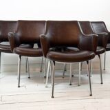 6 fauteuils en skaï