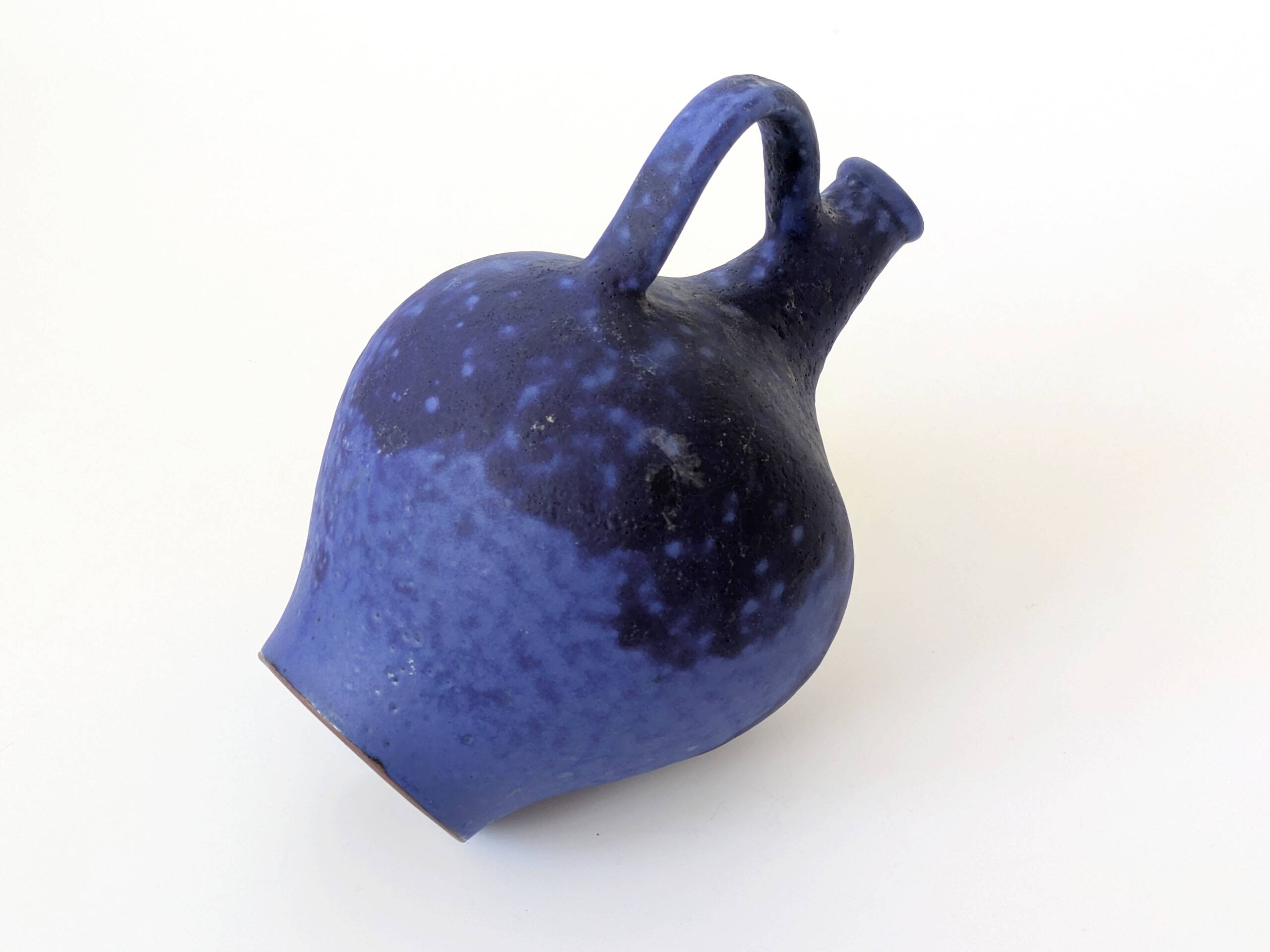 Mid-Century blue Klein vase Heyne ceramics, Germany, 1960s