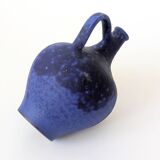 Mid-Century blue Klein vase Heyne ceramics, Germany, 1960s