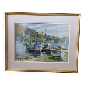 Tableau Aquarelle “Chalutiers