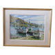 Watercolour painting "Trawlers at Anchor – Port-Vendres" signed Loui