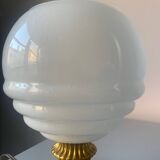 Old table lamp in brass and glass from Clichy