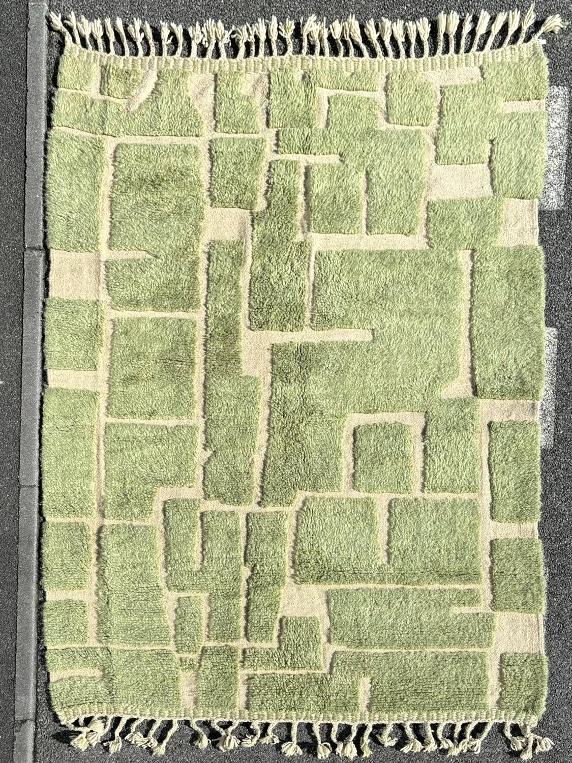 Magnificent new Beni ouarain water green carpet 200x300 cm