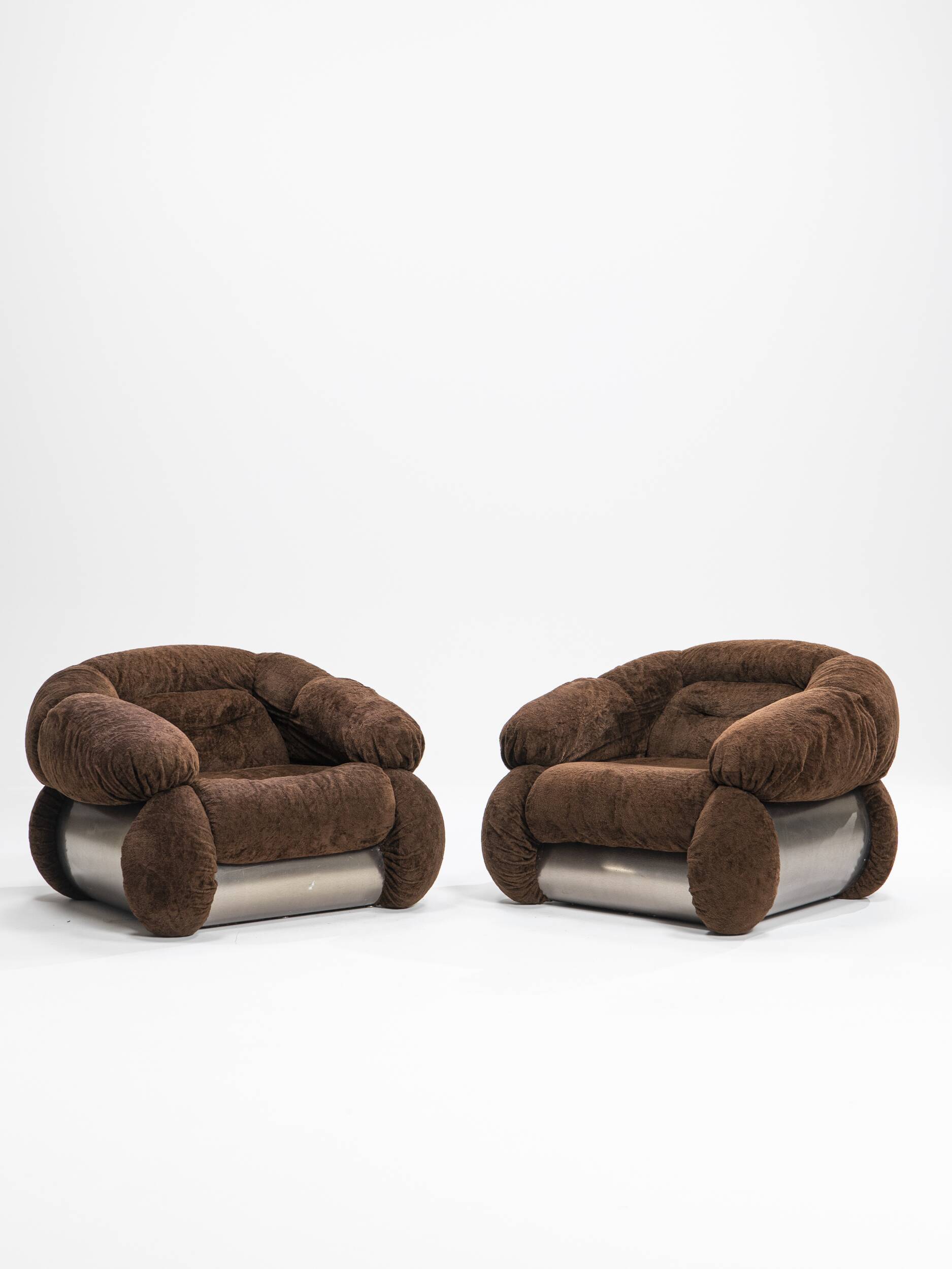 Paire de fauteuils par Adriano Piazzesi, Italie, années 1970