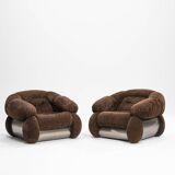 Paire de fauteuils par Adriano Piazzesi, Italie, années 1970