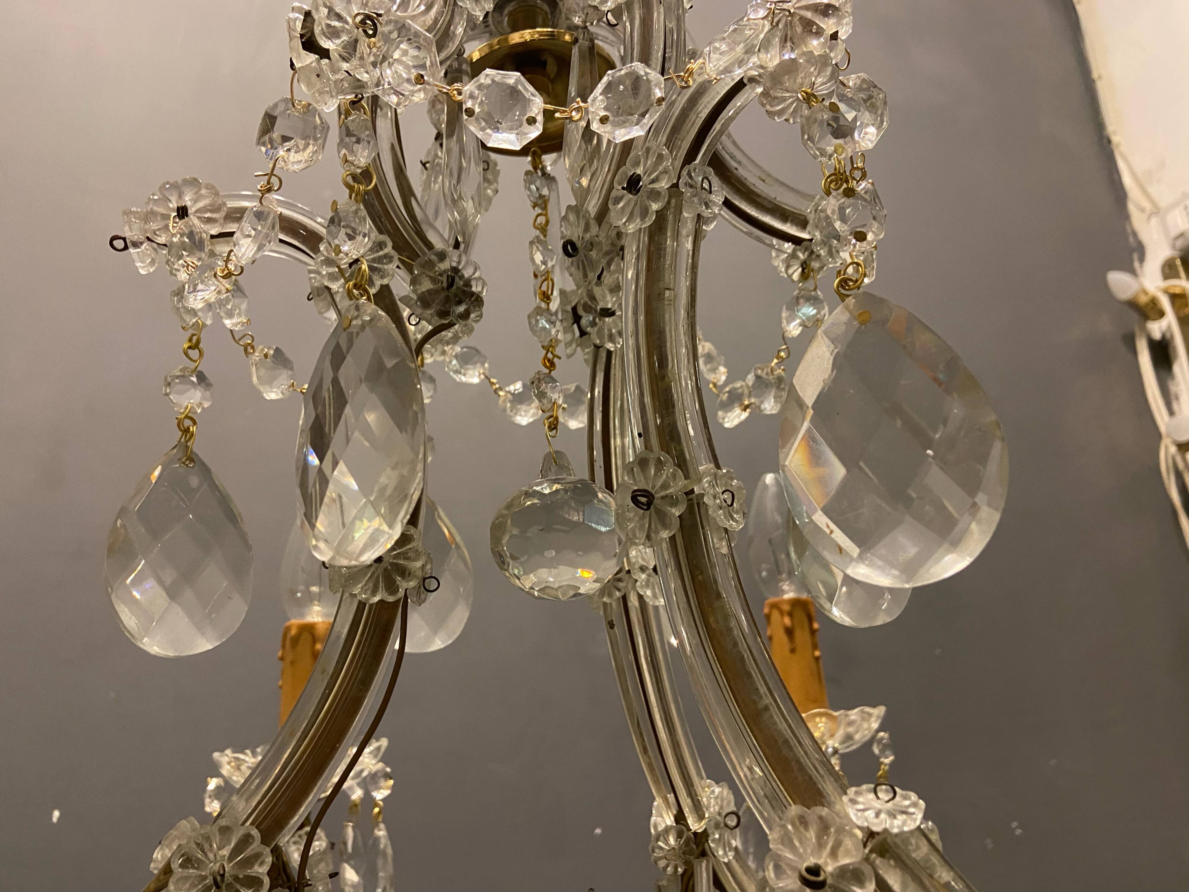 Lustre vintage en cristal 1950