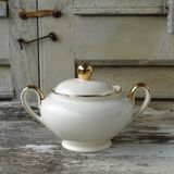 Villeroy & Boch Mettlach ivory and gold sugar bowl