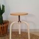 Wood & metal tripod workshop stool with industrial screws