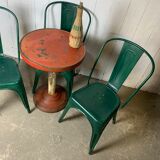Set chairs and pedestal table Tolix