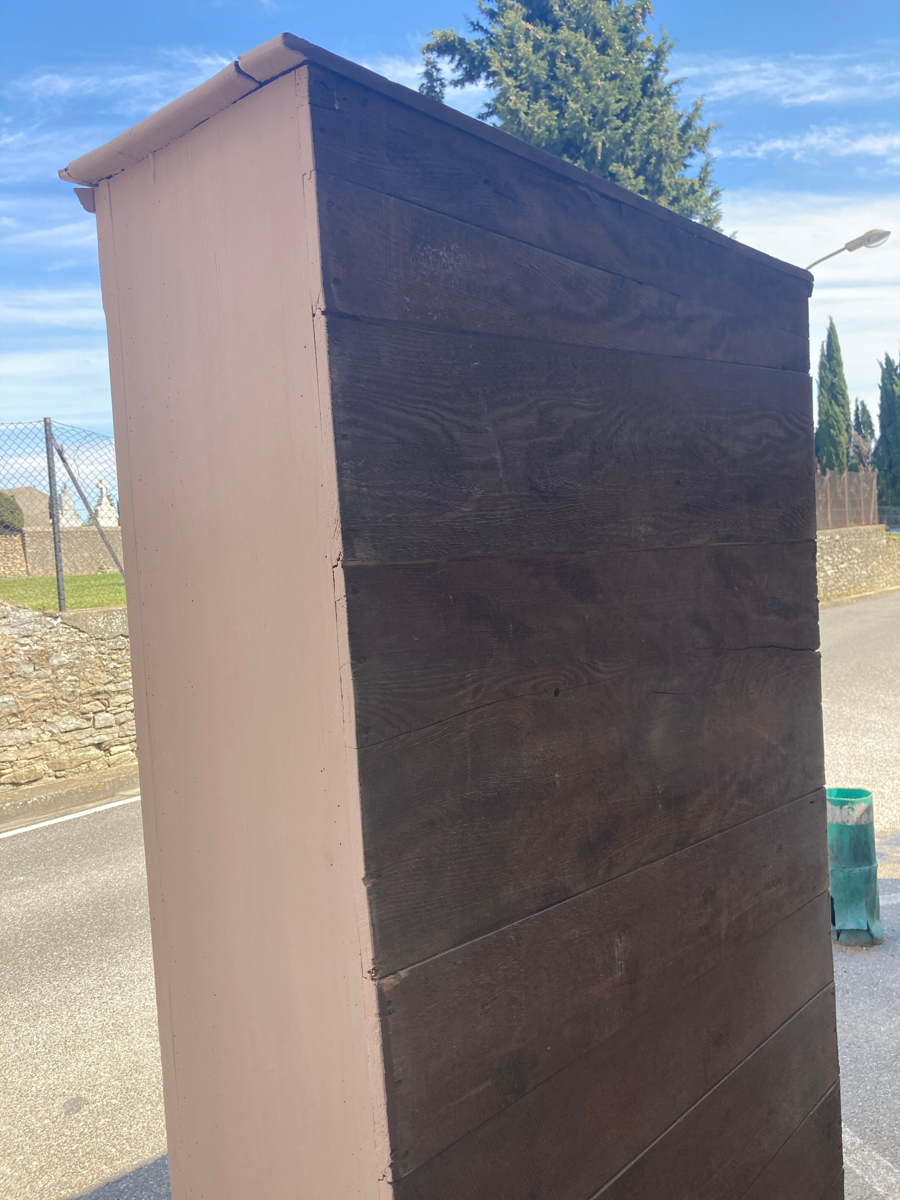 Painted cupboard made of solid wood