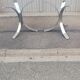 Table ovale vintage chrome et verre fumé