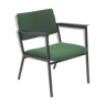 Fauteuil vintage vert avec cadre métallique fabriqué dans les années 60