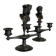 Pair of bronze candlesticks with a black patina in the antique style