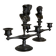 Pair of bronze candlesticks with a black patina in the antique style