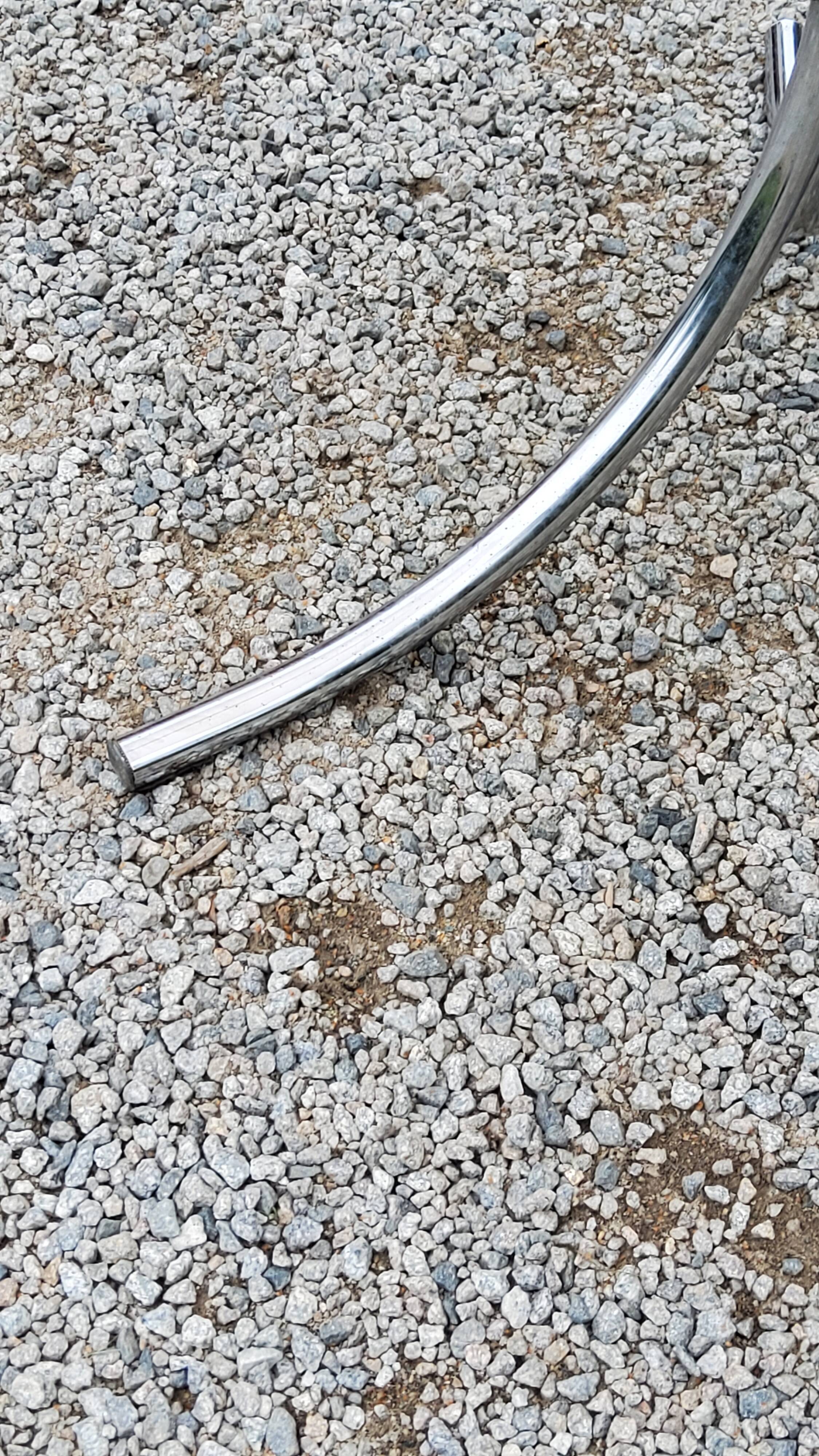 Dining table from the 70s top smoked glass base chrome