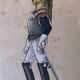 Paintings xix° portraits miltaire gouache uniform on ingres paper (cf. hergé)