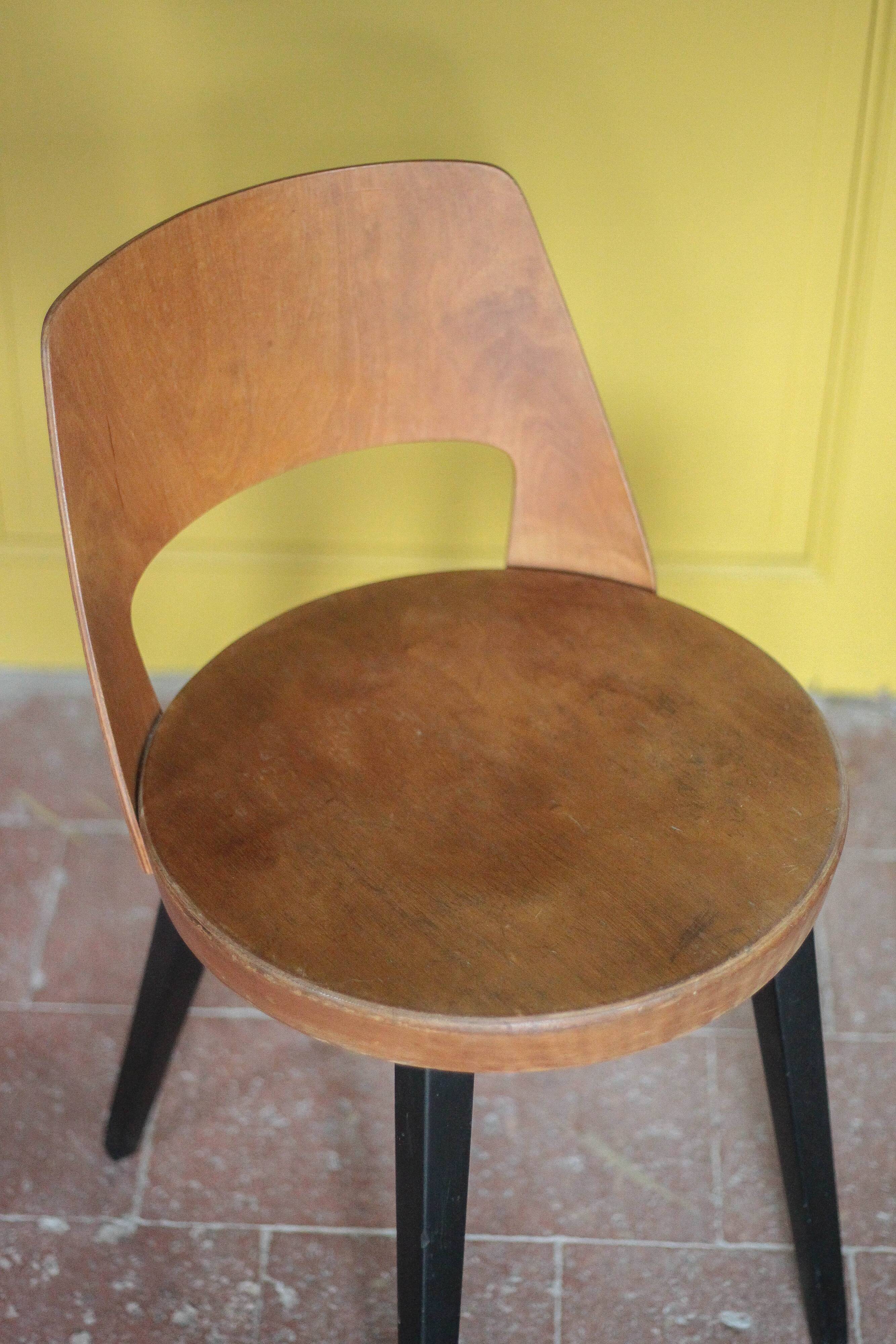 Baumann chair model Mondor, vintage wooden chair, accent chair