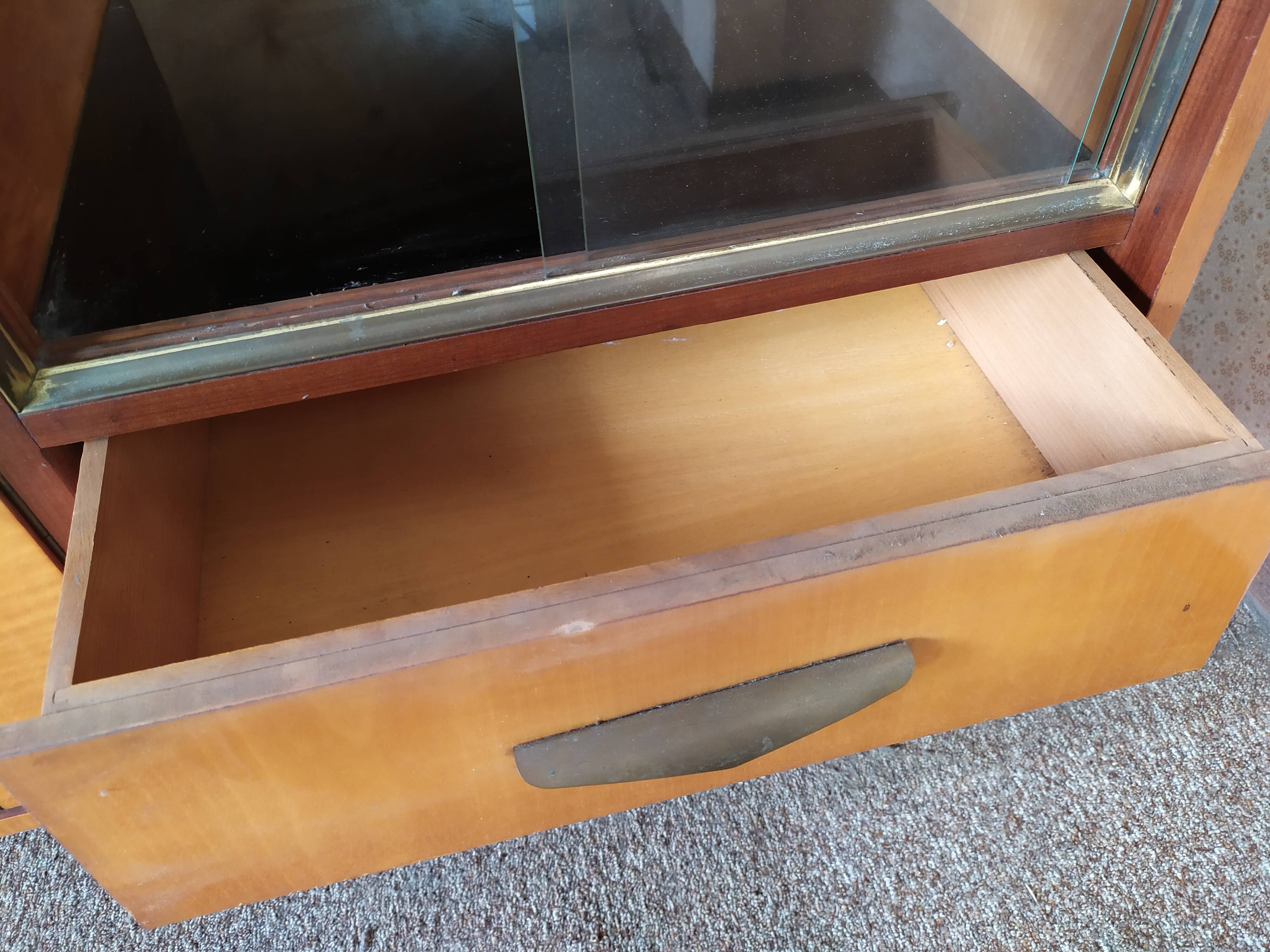 Scandinavian enfilade with showcase, compas foot