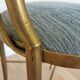 Vintage Paolo Buffa Brass Vanity Chair: Chiavari Style, Blue Fabric, 1950s