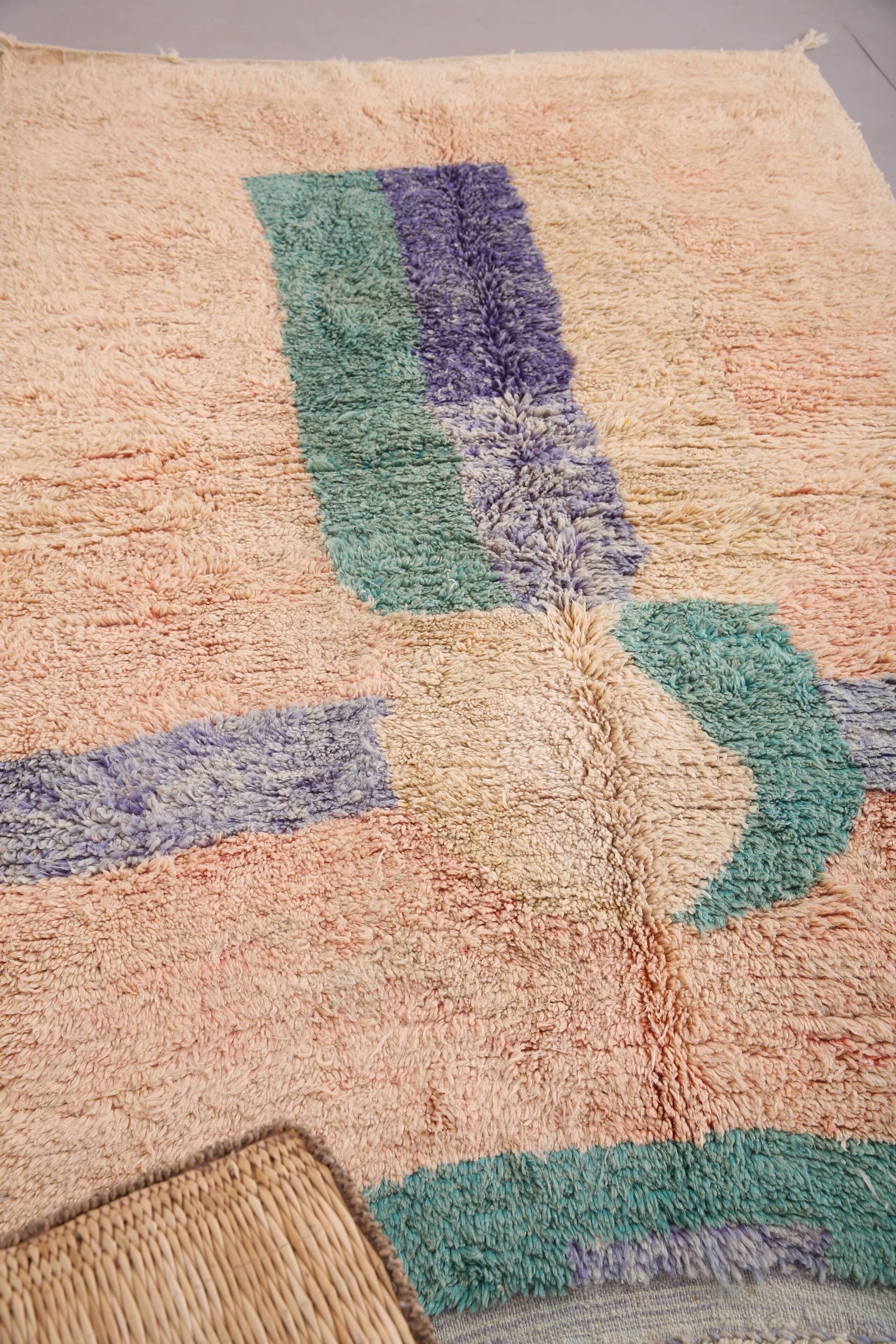 Peach Boujaad Rug 165 x 265 cm - Berber Wool Rug - Moroccan Rug Handmade