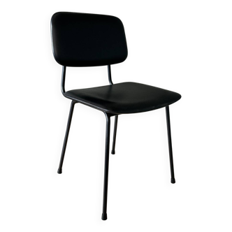 Chaise métal et Skaï noir, années 50