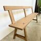 Natural solid oak backrest bench