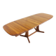 Table à manger ovale extensible danoise vintage en teck massif