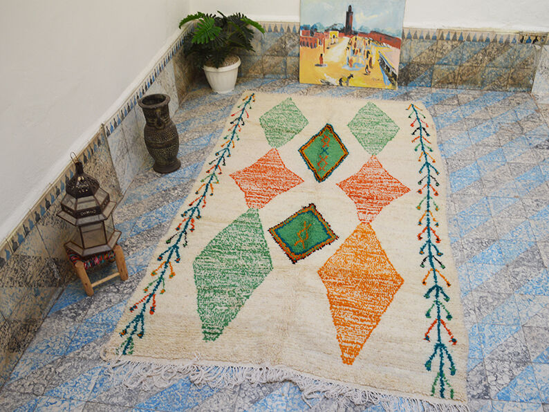 Colorful diamond berber carpet 260 x 154 cm