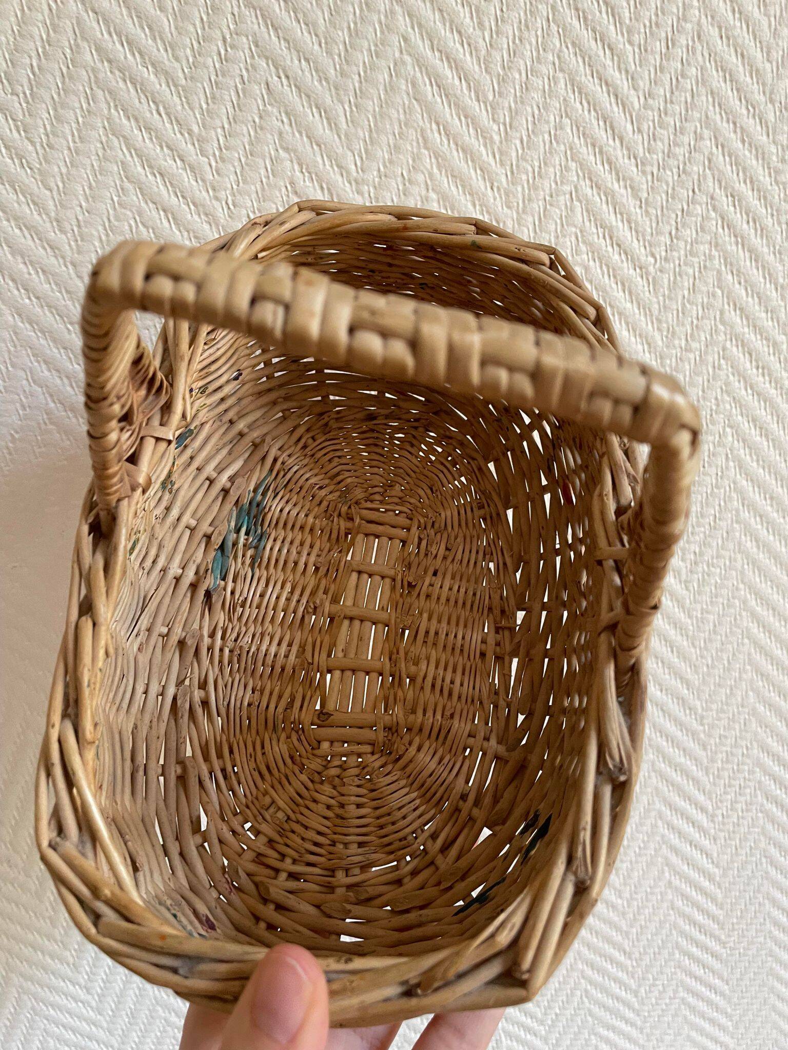 Petit Panier En Osier Vintage – Déco Campagne Et Jardin – Fait Main