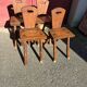 Table and 4 wooden chairs set