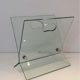 Porte-revues design en verre et acier brossé