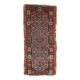Handmade antique collectible Turkish Yastik rug 45cm x 91cm 1880s