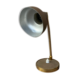 Antique desk lamp in gold metal Aluminor France vintage