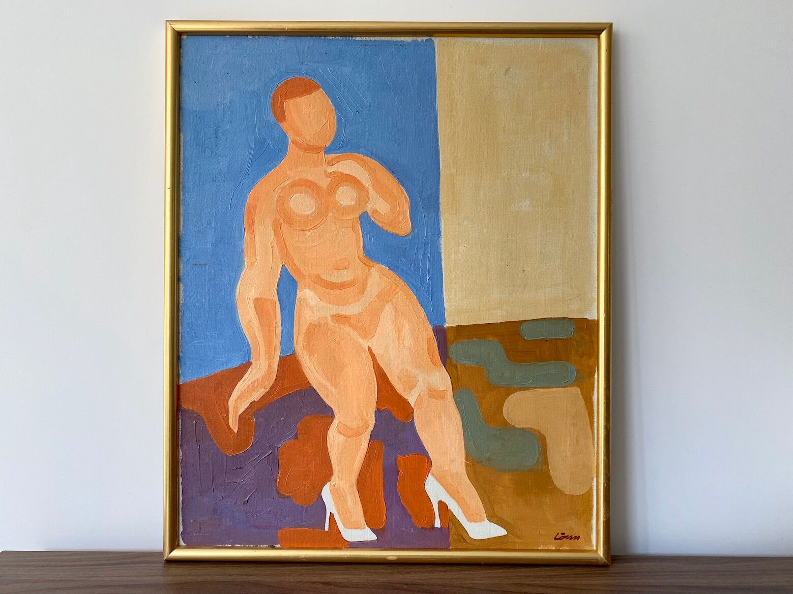 Vintage Mid Century Framed Swedish Oil Painting - La Danse