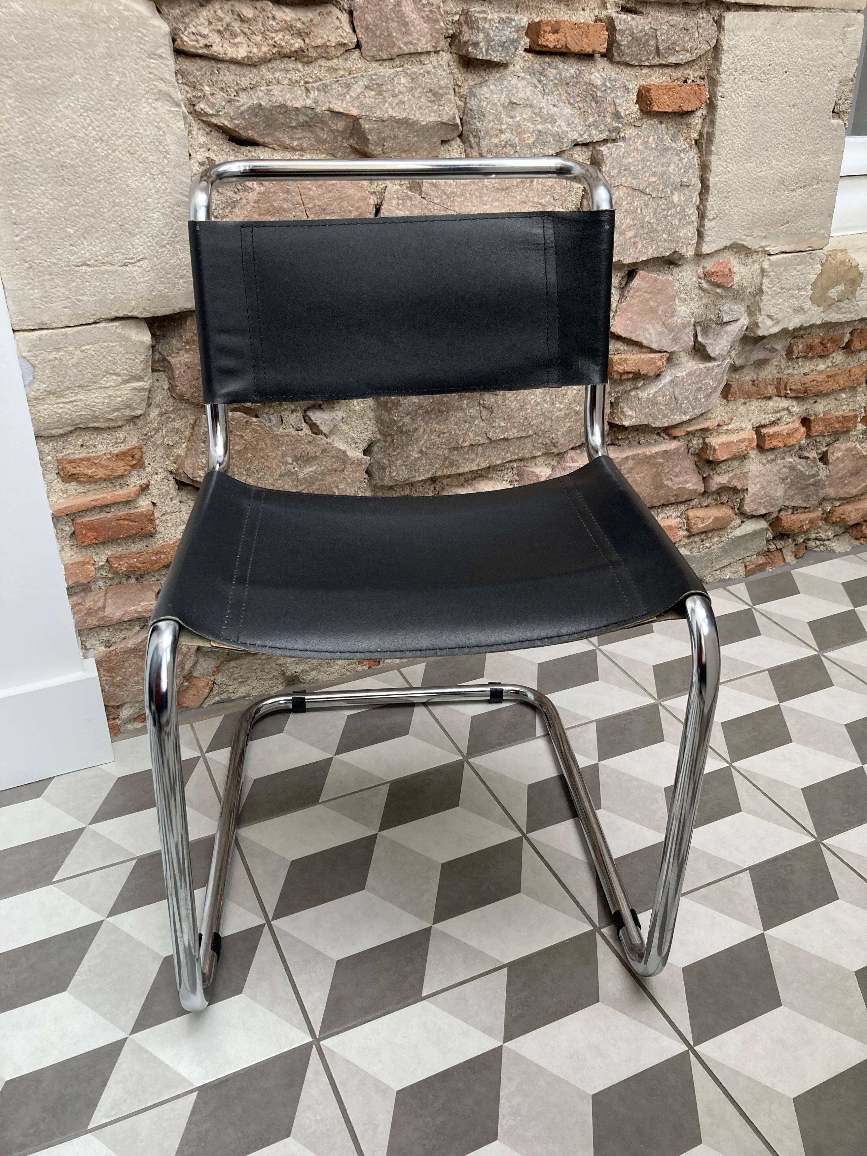 Chair B33 black leather Breuer