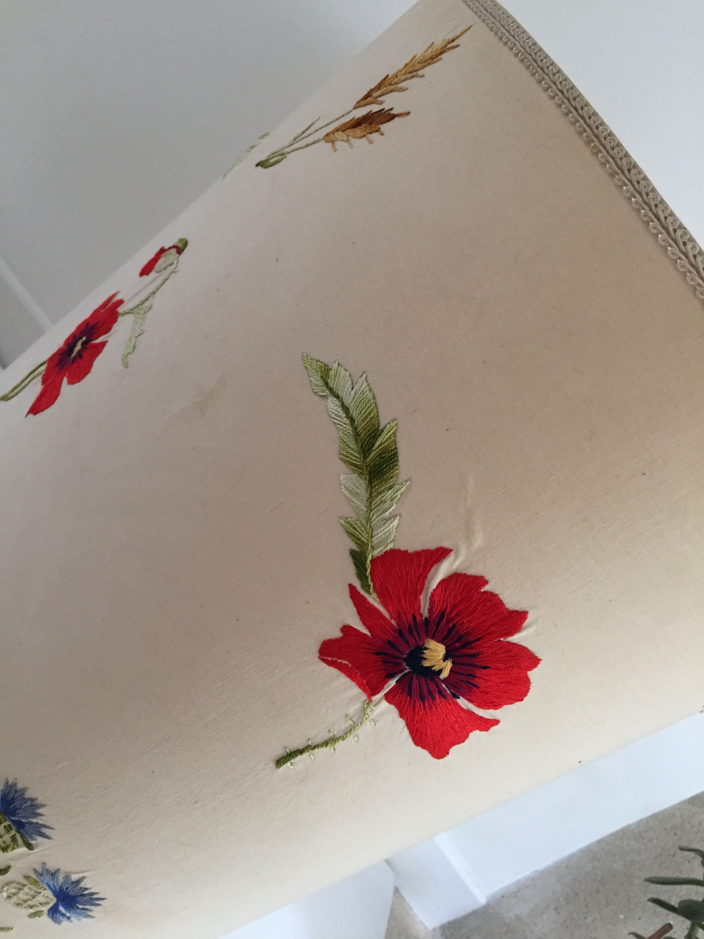 Handmade vintage oval lampshade