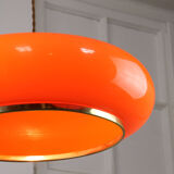 Suspension en laiton orange et plexiglas space age années 70