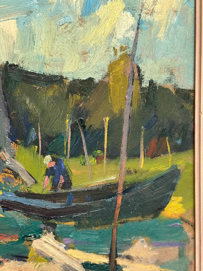 Original Swedish Oil on Panel – "Vid Knabäck, Skåne" by Carl-Axel Schwieler – Signed – Vintage & Framed – 59 × 50 cm (23.2" × 19.7")
