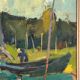 Original Swedish Oil on Panel – "Vid Knabäck, Skåne" by Carl-Axel Schwieler – Signed – Vintage & Framed – 59 × 50 cm (23.2" × 19.7")