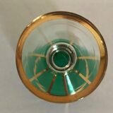 Ensemble de 6 verres à pied vert et or