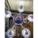 Italian Handmade  Glass Chandelier in Light Violet