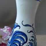 Ceramic Vase Bird Blue Hand-Painted Portugal